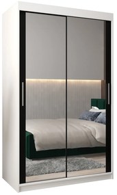 Dulap de haine 120 cm Toki 3 (alb mat + negru mat). 1065056