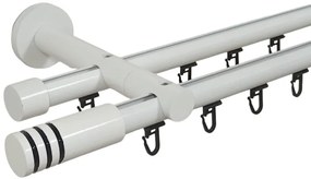 Galerie dubla modulo teava profil alb 19mm/19mm (Alege marime: 280 cm)