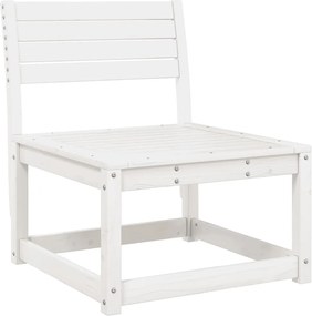 vidaXL Canapea de grădină, alb, lemn masiv de pin
