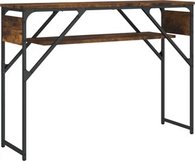 vidaXL Măsuță consolă cu raft stejar afumat 105x30x75cm lemn prelucrat