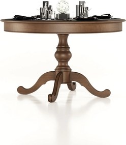 Masă lemn masiv Dining Seraphia Rotundă Pliabilă 130 x 79 cm - Vanilla
