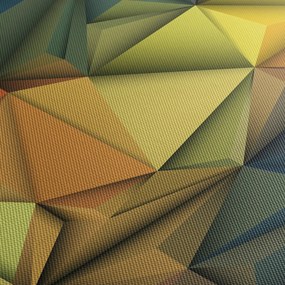 Tablou - Abstracție 3D poligonală (cu ceas) (90x30 cm)