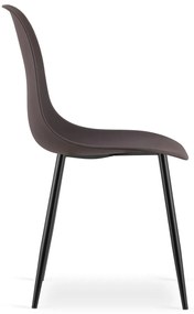 Set 4 scaune maro închis OSAKA cu picioare negre
