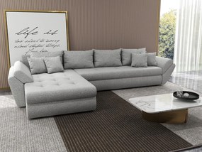 Colțar extensibil dumonde cu ladă de depozitare si sezut confortabil din spuma high-density, Loana XL Euphoria Dove 335x185 cm