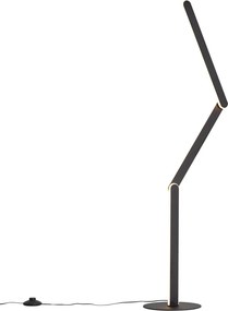Lampă de podea de design neagră incl. LED cu 3 trepte de intensitate luminoasă - Gate
