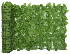 Paravan de balcon, frunze verzi, 600x75 cm Verde, 600 x 75 cm