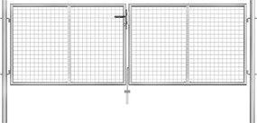 vidaXL Poartă de grădină din oțel galvanizat, 300x75 cm, argintiu