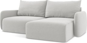 Colțar gri deschis extensibil/cu spațiu de depozitare cu tapițerie din catifea (cu colț pe partea dreaptă/cu șezlong) Kalena – Makamii