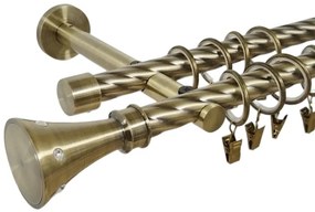 Galerie dubla twist prindere perete picior universal carter 19/19 aur antic (Alege marime: 400 cm)