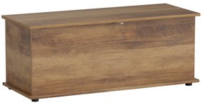 HOMCOM Ladă de depozitare, banc de depozitare cu capac rabatabil și balamale de siguranță, 100 x 40 x 40 cm, maro | Aosom Romania
