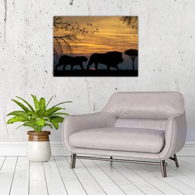 Tablou pe sticlă cu Safari (70x50 cm)