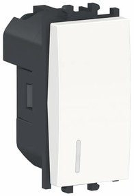 Intrerupator cu revenire cu led, alb, 1 modul, Schneider Easy Styl