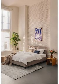 Pat matrimonial taupe tapițat cu somieră 160x200 cm Noira Slim – Bonami Selection