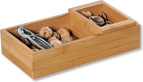 Set cutie din bambus cu spargator de nuci Kesper 62830, Maro