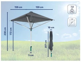 Uscător de rufe argintiu pentru grădină 40 m LinoProtect 400 – LEIFHEIT
