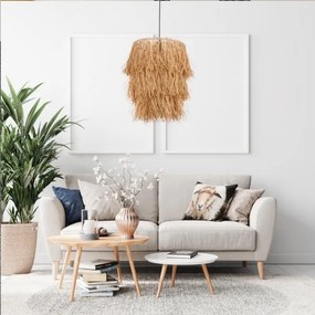 Pendul pe cablu TASSEL 1xE27/40W/230V, abajur din rafie