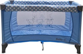 Patut Pliabil si Tarc copii Baby Care™ PRO FMG, 120X60 cm, 2 Niveluri de inaltime, Cu geanta transport inclusa, Plasa insecte, Albastru