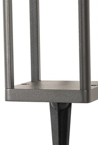 Lampă de podea pentru exterior gri închis 25 cm cu lumină reglabilă și senzor pe solar - Sonne