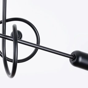 Lustră pe tijă Sollux SL.1435 LOOP 5xE27/15W/230V negru