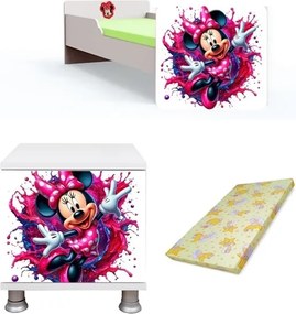 Pat Minnie tineret cu saltea si noptiera cadou