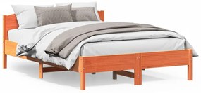 vidaXL Cadru de pat fără saltea, maro ceruit 140x200 cm lemn masiv pin