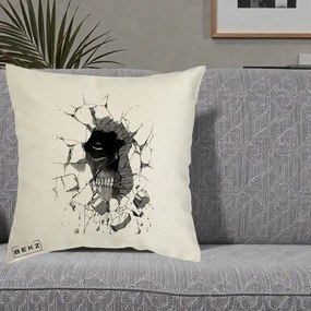 Perna Personalizata Attack on Titan Titan Crapand Zidul, 40x40 cm, Ecru, Husa Detasabila, Perna Inclusa, BEKZ®