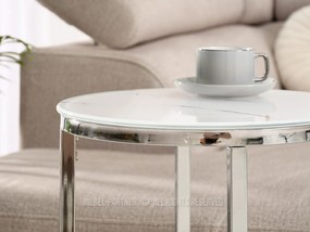 Măsuță de cafea Calvis (marmură albă + crom). 1111583