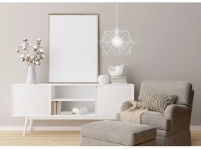 Lustră pe cablu GALL 1xE27/60W/230V alb