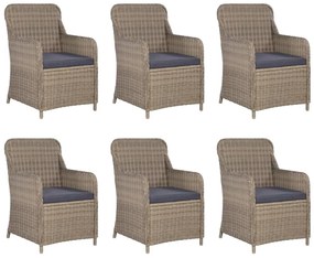 Set mobilier de exterior, 9 piese, maro, poliratan