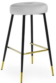 Scaun de bar Circo gri picioare negru/gold - H68 cm