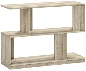 HOMCOM Măsuță de cafea modernă în formă de S cu 4 rafturi 90x30x61 cm Lemn | Aosom Romania