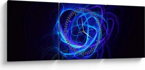 Tabloul cu ghem albastru abstract (cu ceas) (90x30 cm)