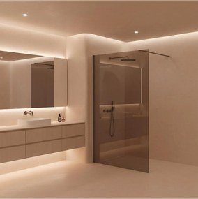 Paravan de dus fumuriu Rea Flexi Brown 120 cm Titan