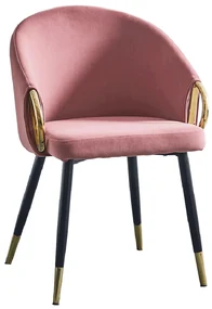 Fotoliu de design Hafnon (Roz + auriu Crom). 1034354