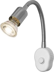 Osram - Aplică de perete flexibilă PLUG TUBE FLEX 1xGU10/5W/230V crom mat/albă
