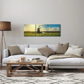 Tablou - Mori de vânt (cu ceas) (90x30 cm)