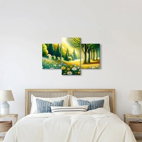 Tablou - Sat în galben-verde (90x60 cm)