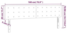 Tablie de pat cu LED, gri taupe, 180x5x78 88 cm, textil 1, Gri taupe, 180 x 5 x 78 88 cm