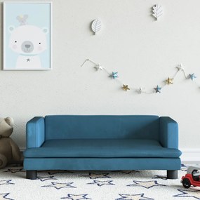 3196305 vidaXL Canapea pentru copii, albastru, 80x45x30 cm, catifea
