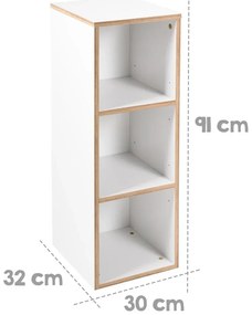 Bibliotecă pentru copii albă 30x91 cm Finn – Roba