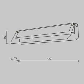 Aplica de perete LED design minimalist Flat, fumuriu