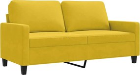vidaXL Canapea cu 2 locuri, galben, 140 cm, catifea
