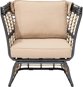 Fotoliu de grădină bej din metal Paros – Garden Pleasure