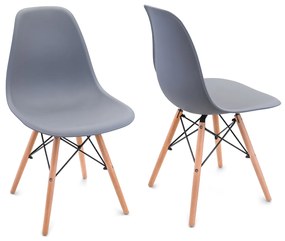 Scaune de sufragerie 4buc gri, stil scandinav Classic