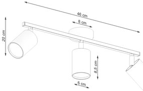 Spot LEMMI 3xGU10/40W/230V negru Sollux SL.1128