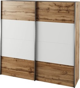 Set dormitor (pat 160x200 cm), stejar wotan/alb, GABRIELA NEW