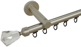Galerie SIMPLA PRINDERE PERETE TEAVA PROFIL 19 MM -CRISTAL CONE- CROM MAT (Alege marime: 140 cm)