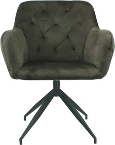 Scaun VELEZA NEW, maro/negru, stofa catifelata/metal, 66x66x83 cm