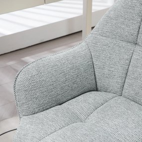 HOMCOM Scaun fauteuil de birou cu spătar și șezut capitonat reglabil în înălțime rotativ 360° bază neagră tapiterie țesătură gri | Aosom Romania