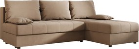 Coltar extensibil de colt VENORIA SLIM, bej, reversibil, 200x143 cm + 2 perne GRATUIT